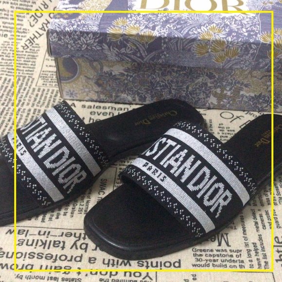 ❤DIOR Shoes - black flat slippers size 38 women new